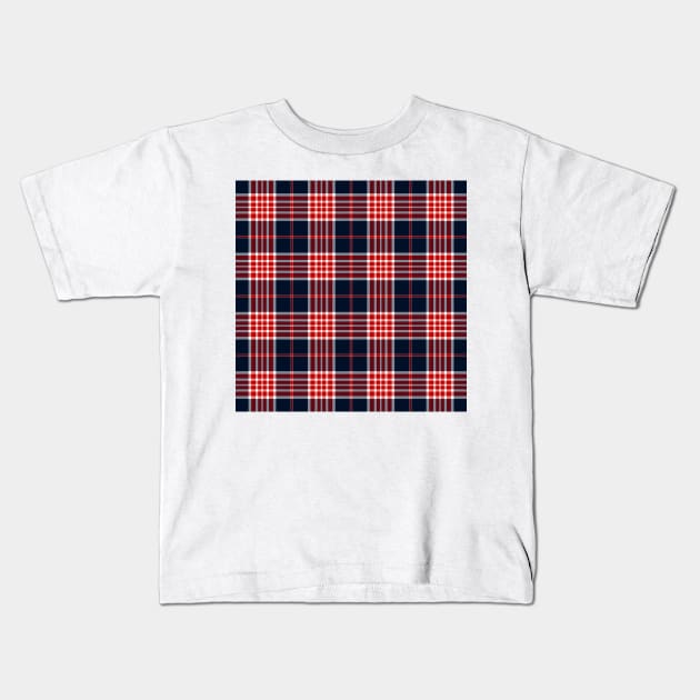 Red Blue Tartan Plaid Pattern Kids T-Shirt by teezeedy